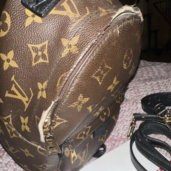 Authentic Louis Vuitton monogram Palm Springs mini backpack crossbody bag tote - Picture 7 of 16